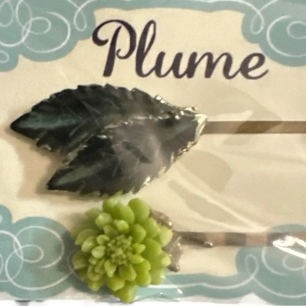 Green Flower Leaf Hair Clips Hairpin Set Vintage Jewelry Accessories Barrettes